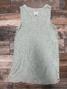 Nicole Miller Mint Green Linen Midi Dress
